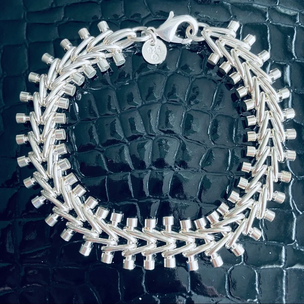 Sterling Silver Men's Chain Bracelet - Polished Silver